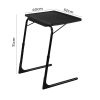 Foldable Table Adjustable Tray Laptop Desk with Removable Cup Holder-Black