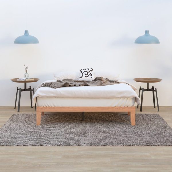 Warm Wooden Natural Bed Base Frame – DOUBLE