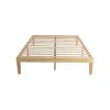 Warm Wooden Natural Bed Base Frame – DOUBLE