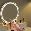 Dressing Vanity Table Stool Set with Make-up LED Lighted Mirror-White