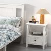 2-tier Bedside Table with Storage Drawer 2 PC – Rustic White