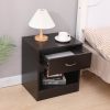 Carmel Dandi Bedside Table Nightstand with Drawer Set of 2 Brown