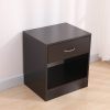 Carmel Dandi Bedside Table Nightstand with Drawer Set of 2 Brown