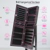 La Bella Mirror Jewellery Cabinet LOWE 146cm Organiser 2 Drawers – Black