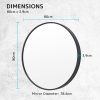 2 Set Wall Mirror Round Aluminum Frame Bathroom 80cm BLACK