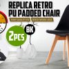 Retro Dining Cafe Chair Padded Seat