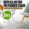 Retro Dining Cafe Chair Padded Seat