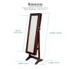 La Bella 146cm Mirror Jewellery Cabinet Storage Organiser LUVO – Walnut