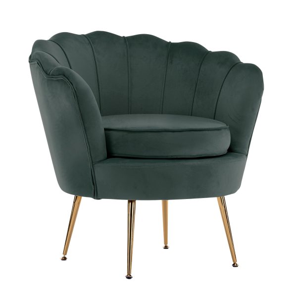 La Bella Shell Scallop Lounge Chair Accent Velvet