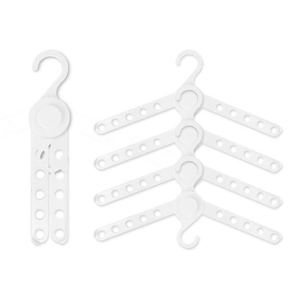 50X Plus Hanger Multiple Clothes Rack Organizer Foldable 10 Holes WHITE