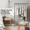 Meoktong Clothes Rack Coat Stand Hanging Adjustable Rollable Steel – Pearl Grey