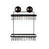 KiahLoc Double Rectangular Shelf Removable Suction – Black