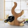 Wine Rack Carved Wood Wine Storage-Acacia Wood handcrafted – 3 Bottle