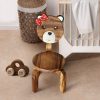 Children’s furniture Set Bear Table and 2 Chairs -natural wood handmade and solid build