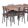 5 Piece Kitchen Dining Room Table and Chairs Furniture With Cushion Mat