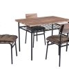 5 Piece Kitchen Dining Room Table and Chairs Furniture With Cushion Mat