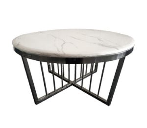 Salina Black 90cm Coffee Table – White Marble