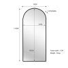 Metal Arch Mirror 75cm x 175cm – Black