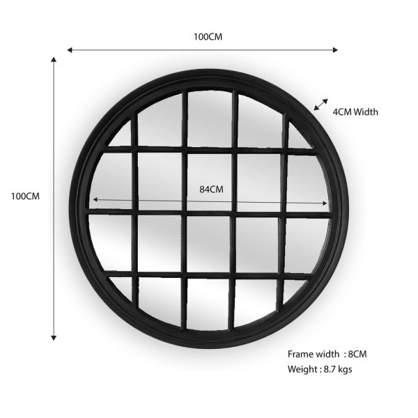 Window Style Mirror – Circle 100cm