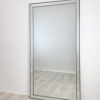 Beaded Framed Mirror – 190×100 cm, Silver