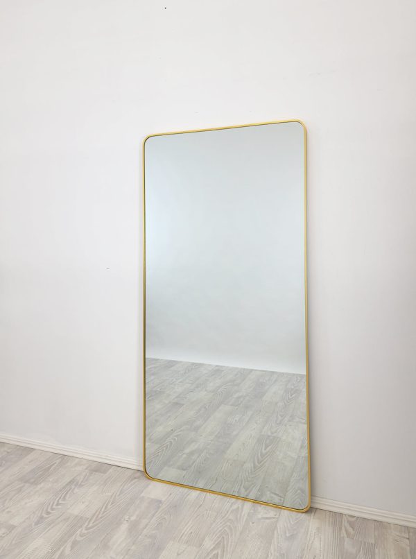 Gold Metal Rectangle Mirror – Medium 80cm x 170cm