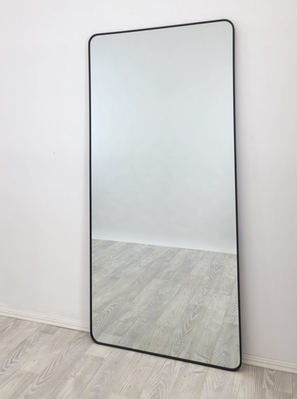 Metal Rectangle Mirror – 100×200 cm, Black