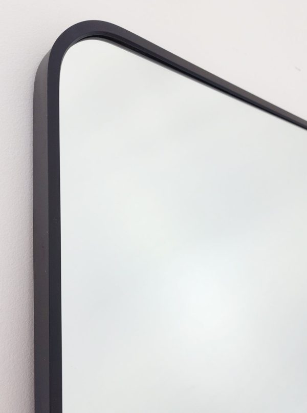 Metal Rectangle Mirror – 100×200 cm, Black