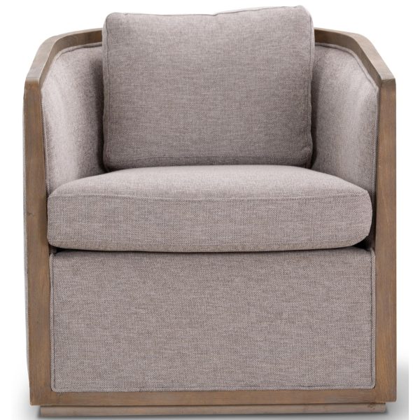 Moonlight Pine Fabric Club Armchair Executive Sofa Tub Chair – Steel