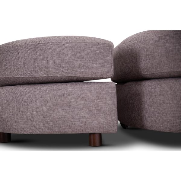 Sunshine Single Sofa Chair Fabric Swivel Ottoman – Grey