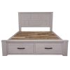 Americus Bed Frame Size Timber Mattress Base With Storage Drawers – White – DOUBLE