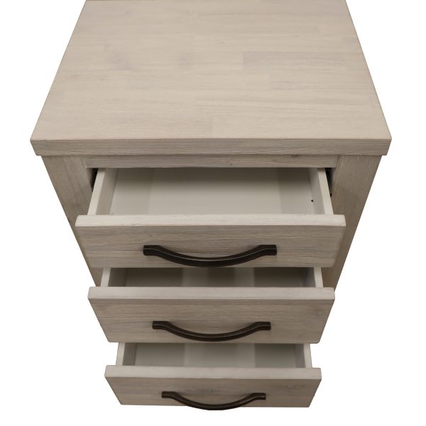 Hillsborough Bedside Tables 3 Drawers Storage Cabinet Shelf Side End Table – White