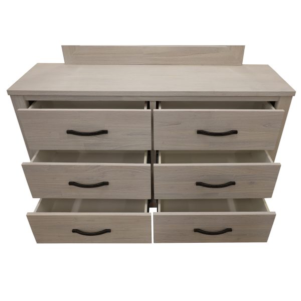 Dresser 6 Chest of Drawers Solid Wood Tallboy Storage Cabinet – White