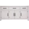 Buffet Table 158cm 4 Door 3 Drawer Solid Mt Ash Timber Wood – White