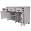 Buffet Table 158cm 4 Door 3 Drawer Solid Mt Ash Timber Wood – White