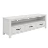 Hattiesburg ETU Entertainment TV Unit 166cm 3 Drawer Solid Mt Ash Wood – White