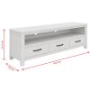 Hattiesburg ETU Entertainment TV Unit 166cm 3 Drawer Solid Mt Ash Wood – White