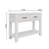 Console Hallway Entry Table 110cm Solid Mt Ash Timber Wood – White