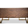 Tuberose Coffee Table 120cm Solid Acacia Wood Home Herringbone Parquet – Brown