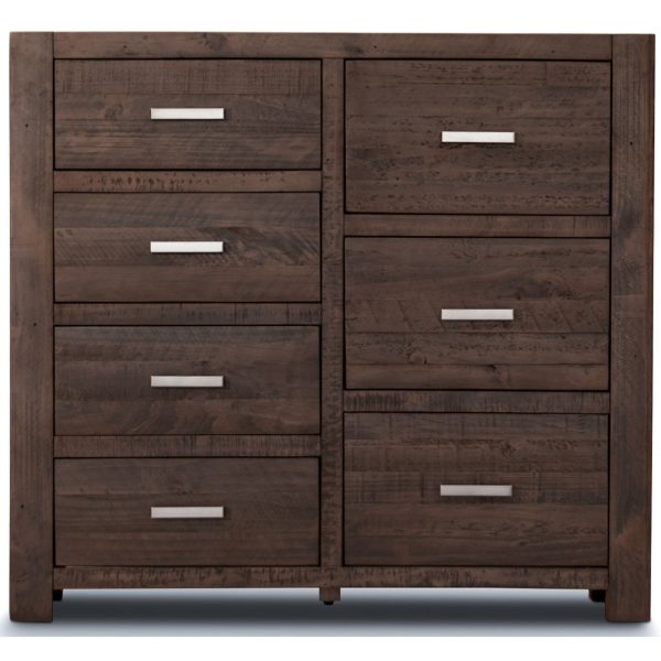 Cattai Tallboy 7 Chest of Drawers Pine Wood Bed Storage Cabinet – Grey Stone