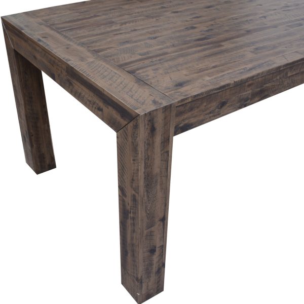 Dining Table Solid Acacia Timber Wood – Stone Grey – 180x100x77 cm