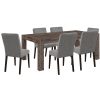 Dining Set Table with Solid Wood Fabric Chair – 7