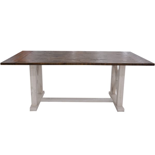 Erica Dining Table Solid Acacia Timber Wood Hampton Furniture Brown White – 240x100x77 cm