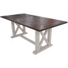 Erica Dining Table Solid Acacia Timber Wood Hampton Furniture Brown White – 240x100x77 cm