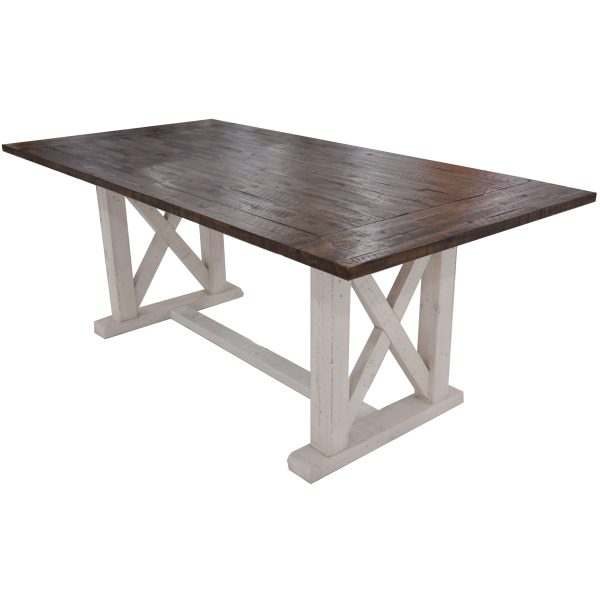 Erica Dining Table Solid Acacia Timber Wood Hampton Furniture Brown White – 240x100x77 cm