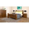 Nain Bed Frame Mattress Base Solid Pine Timber Wood – Dark Brown – QUEEN