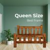 Nain Bed Frame Mattress Base Solid Pine Timber Wood – Dark Brown – QUEEN