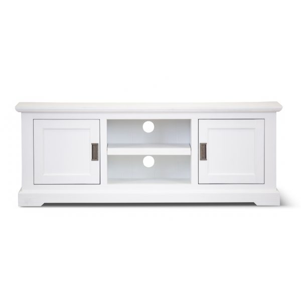 Blackwells ETU Entertainment TV Unit Door Solid Acacia Wood Coastal – White – 160x45x60 cm