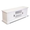 Blackwells ETU Entertainment TV Unit Door Solid Acacia Wood Coastal – White – 160x45x60 cm