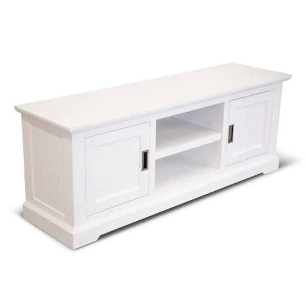 Blackwells ETU Entertainment TV Unit Door Solid Acacia Wood Coastal – White – 160x45x60 cm