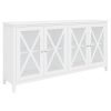 Daisy Buffet Table 180cm 4 Glass Door Solid Acacia Wood Hampton Furniture -White